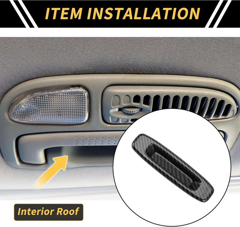 REPAIROCK 1 Pc Car Interior Roof Handle Cover Trim for Toyota Tundra 2014-2021 Sun Roof Handle Cover Trim Carbon Fiber Pattern ABS Black - Image 2